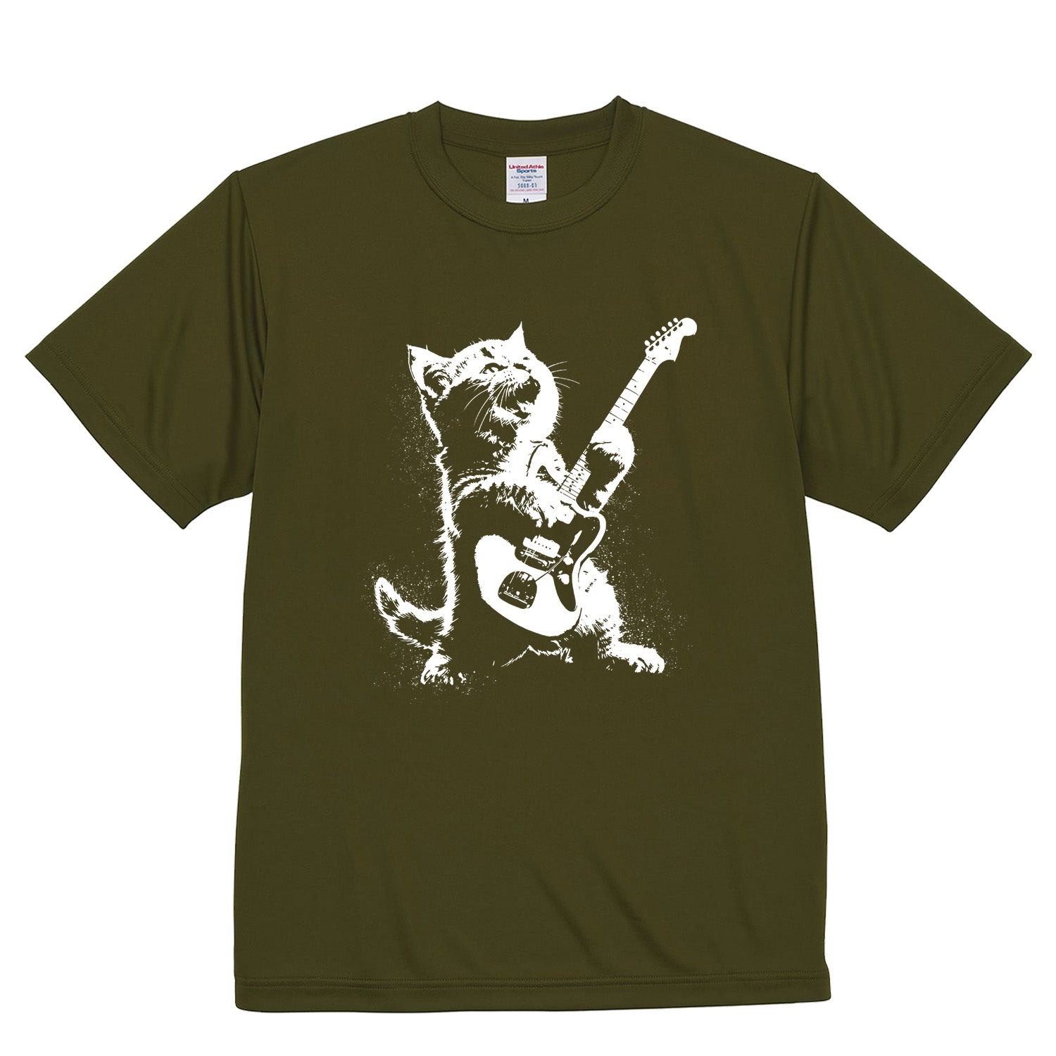 猫ロックギター 猫Tシャツ|音楽好きに人気